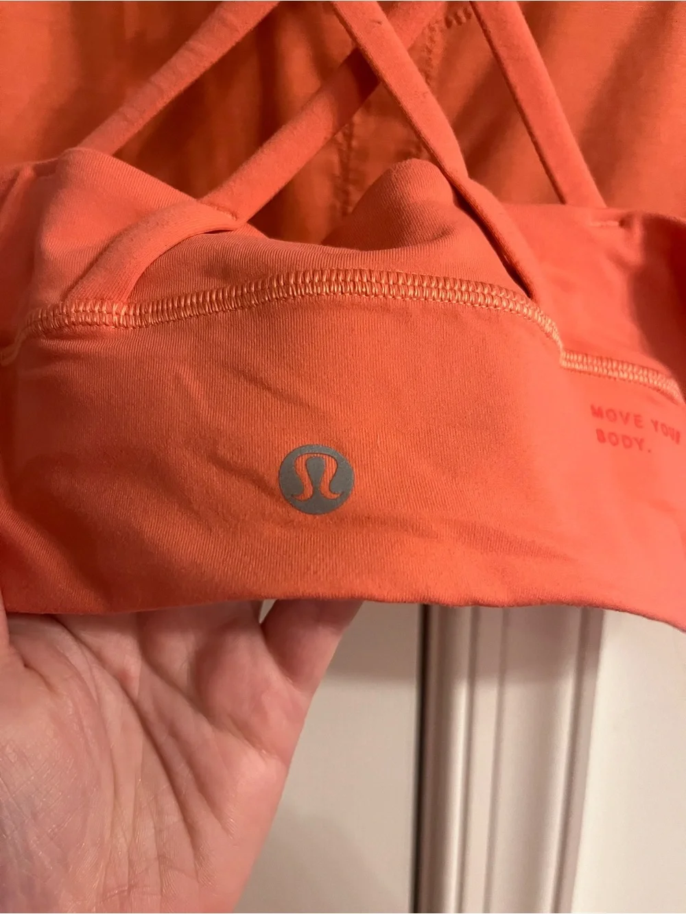 lululemon athletica Coral-pink High Neck Strappy Sports Bra